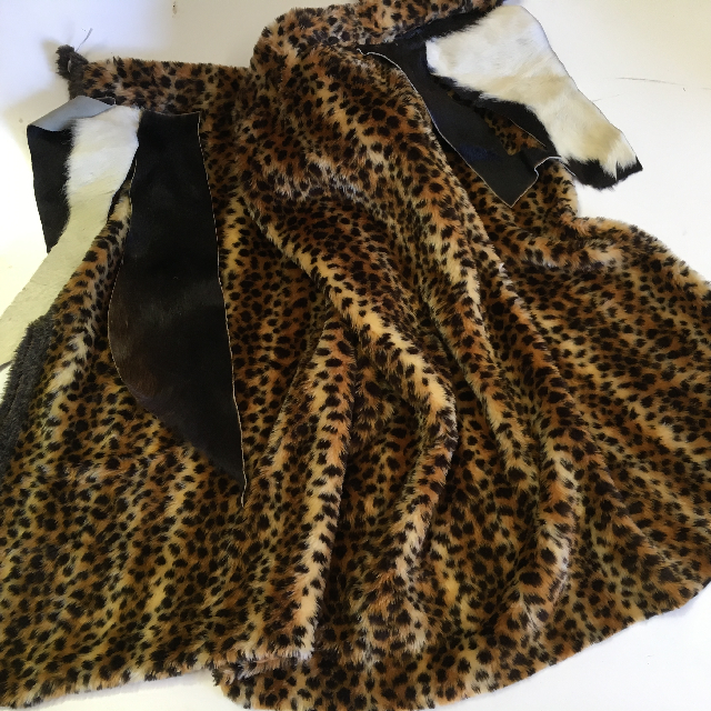 THROW (Tribal Leader's Cape), Leopard Print w Leather Detail